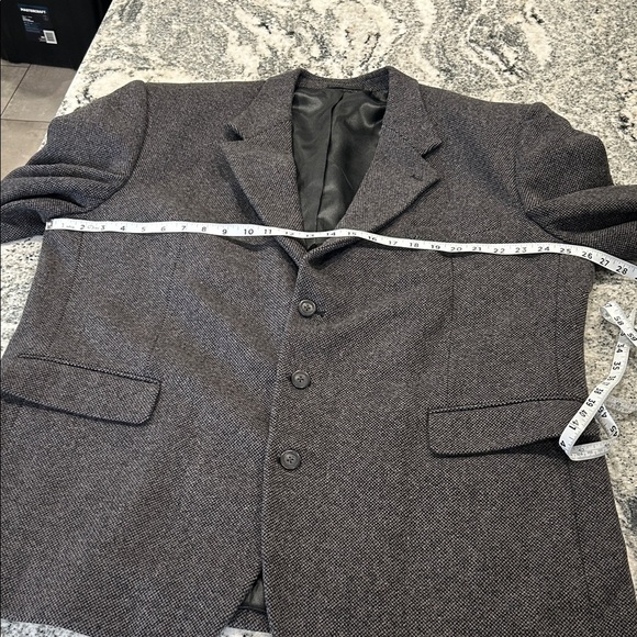 Men's Charcoal Trench Coat 
Pure Virgin Wool - Picture 9 of 11